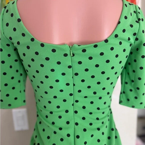 ASOS Green Fit and Flare Mini Dress with Ruffled Hem - Picture 4 of 4